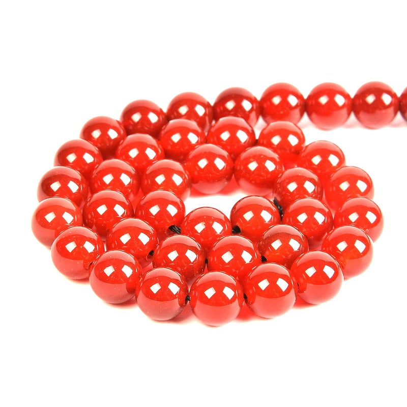 Nancybeads 45pcs 8mm Natural Carnelian Gemstone Round Spacer Loose Stone Beads for Jewelry Making 15.5" 1 Strand (Carnelian, 8mm 45Beads) - Image 2